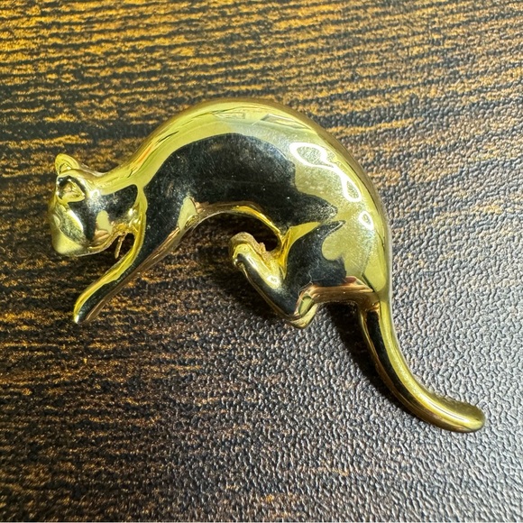Vintage Jewelry - Vintage Gold Cat Brooch